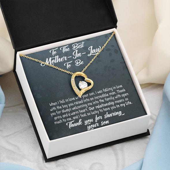 Mother In Law Necklace With Message Card, You Are Different Than My Mom, Mother's Day Necklace, Heart Necklace, Birthday Gift, Christmas Gift, Mother in Law Jewelry