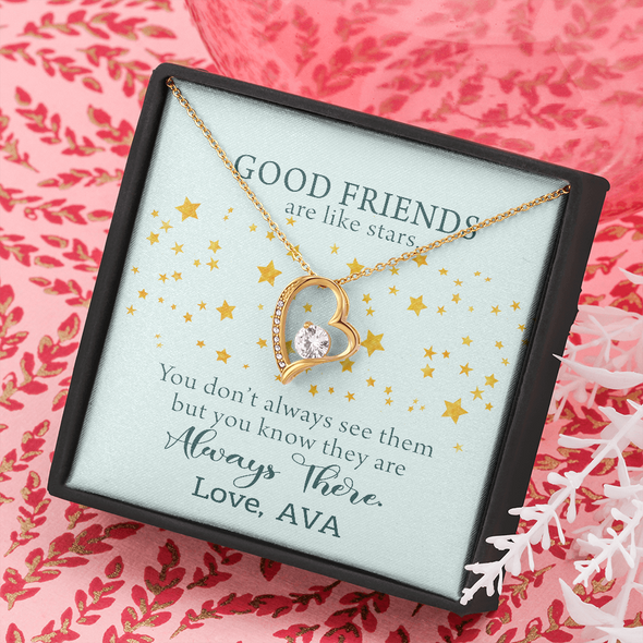 To My Good Friends, Forever Love Necklace With You Know They Are Always There Message Card, Birthday, Gift For Her, Necklace for Her, Jewelry For Her, Customized Message Card