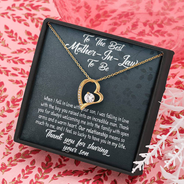 Mother In Law Necklace With Message Card, You Are Different Than My Mom, Mother's Day Necklace, Heart Necklace, Birthday Gift, Christmas Gift, Mother in Law Jewelry