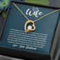 To My Wife, Forever Love Necklace With It Is A Gentle Love Full Of Understanding Message Card, Birthday, Anniversary, Gift For Her, Jewelry For Her, Pendant For Her