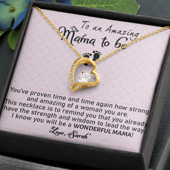 To An Amazing Mama To Be, Forever Love Necklace, Customized Pendant For Newly Mom, Birthday, Mother's Day, Christmas, Anniversary, Gift For Her Valentine's Day, Jewelry For Mom