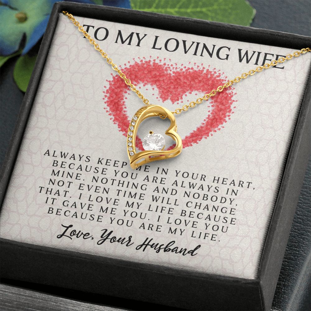 Forever Love Necklace, My Loving Wife, Necklace With Message Card, Birthday Gift For Her