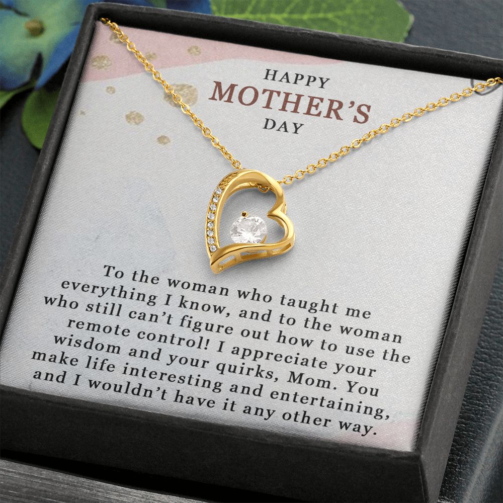 HAPPY MOTHERS DAY, FOREVER LOVE NECKLACE FOR MOM, NECKLACE WITH MESSAGE CARD, BIRTHDAY, MOTHER'S DAY GIFT FOR HER, FROM DAUGHTER/SON