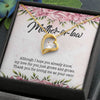 Mother In Law Necklace With Message Card, Thank You For Loving Me As Your Own, Mother's Day Necklace, Heart Necklace, Birthday Gift, Christmas Gift