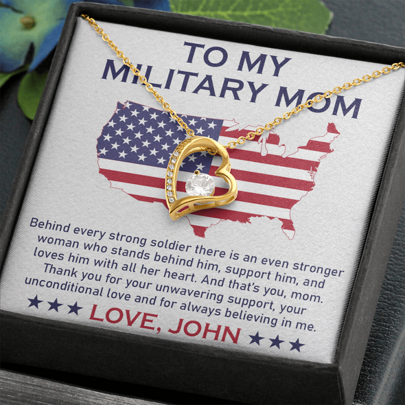 To My Military Mom, Forever Love Necklace, Birthday, Mother's Day, Christmas, Anniversary, Gift For Her Valentine's Day, Jewelry For Mom, Customized Pendant For Mom