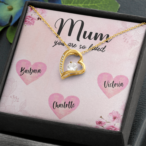 Mum Customized Pendant, Forever Love Necklace, Customized Pendant For Her, Mother's Day Gift, Birthday Gift, Christmas, Anniversary, Gift For Her, Valentine's Day, Jewelry For Her