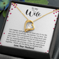 To My Wife, Forever Love Necklace With Thank You For Being My Dearest Wife Message Card, Jewelry For Her, Birthday Gift, Anniversary, Gift For Her, Pendant For Her