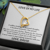To Love Of My Life, Forever Love Necklace, Customized Pendant For Her, Birthday Gift, Christmas, Anniversary, Gift For Her, Valentine's Day, Jewelry For Her