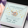 To My Good Friends, Interlocking Hearts Necklace With You Know They Are Always There Message Card, Birthday, Gift For Her, Necklace for Her, Jewelry For Her, Customized Message Card
