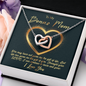 To My Bonus Mom, Interlocking Hearts Necklace, Mother’s Day Message Card Gift Pendant For Her, Christmas, Birthday, Anniversary, Gift For Her, Jewelry For Her, Necklace For Her, Mother’s Day Gift
