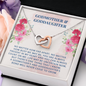 To My Godmother, Interlocking Hearts Necklace With Our Bond Will Never Cease To Grow Message Card, Mother's Day Gift, Pendant For Her, Birthday, Anniversary, Gift For Her, Jewelry For Her