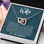 To My Wife, Interlocking Hearts Necklace With It Is A Gentle Love Full Of Understanding Message Card, Birthday, Anniversary, Gift For Her, Jewelry For Her, Pendant For Her