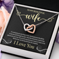 To My Beautiful Wife, Interlocking Hearts Necklace With I Would Give You The Ability To See Yourself Through My Eyes Message Card, Birthday, Gift For Her, Jewelry For Her, Pendant For Her