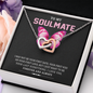 To My Soulmate, Interlocking Hearts Necklace With I Just Want To Be Your Last Everything I Love You Forever and Always Message Card, Birthday, Anniversary, Gift For Her, Jewelry For Her, Pendant For Her