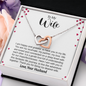 To My Wife, Interlocking Hearts Necklace With Thank You For Being My Dearest Wife Message Card, Jewelry For Her, Birthday Gift, Anniversary, Gift For Her, Pendant For Her