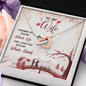 To My Wife, Interlocking Hearts Necklace With I Promise You My Whole Life & Whole Heart Message Card, Jewelry For Her, Birthday Gift, Anniversary, Gift For Her, Pendant For Her