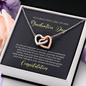 To A Beautiful Girl, Interlocking Hearts Necklace With Your Heart Will Always Guide Your Soul Message Card, Convocation Day Gift For Her, Pendant For Her, Jewelry For Her