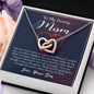 Caring Mom, Interlocking Hearts Necklace, Necklace For Her From Her Son, Birthday, Anniversary, Christmas, Mother's Day, Pendant For Her, Jewelry For Her, Gift For Her From Her Son