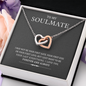 My Soulmate, Interlocking Hearts Necklace With Message Card, Pendant For Her, Birthday, Gift For Her, Jewelry For Her, Anniversary Gift, Flawless Necklace With Message Card