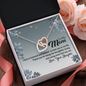 To My Mom, Interlocking Hearts Necklace With Thank You For Being The Loving And Caring Mom Message Card, Pendant For Her, Mother's Day Gift, Birthday, Anniversary, Gift For Her, Jewelry For Her