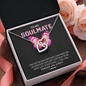 To My Soulmate, Interlocking Hearts Necklace With I Just Want To Be Your Last Everything I Love You Forever and Always Message Card, Birthday, Anniversary, Gift For Her, Jewelry For Her, Pendant For Her