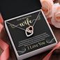 To My Beautiful Wife, Interlocking Hearts Necklace With I Would Give You The Ability To See Yourself Through My Eyes Message Card, Birthday, Gift For Her, Jewelry For Her, Pendant For Her