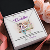To My Bestie, Interlocking Hearts Necklace With No Matter Where We Go, No Matter What We Do Message Card, Jewelry For Her, Birthday, Gift For Her, Necklace for Her, Customized Message Card