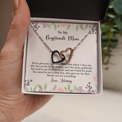 For Boyfriend's Mom, Interlocking Hearts Necklace, Mother's Day Gift For Her, Birthday Gift, Necklace For Her, Jewelry For Her, Precious Gift For Her, Christmas Gift