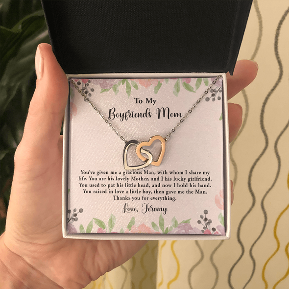 For Boyfriend's Mom, Interlocking Hearts Necklace, Mother's Day Gift For Her, Birthday Gift, Necklace For Her, Jewelry For Her, Precious Gift For Her, Christmas Gift