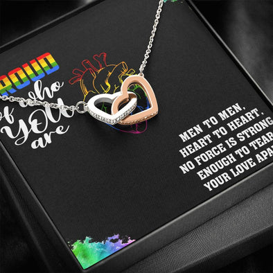 Love is Love Jewelry, Proud Of Who You Are, Necklace For LGBT Couples, Interlocking Hearts Necklace, Pride Necklace, Love Equality Jewelry, Pride Month Gift, Congratulations Gift