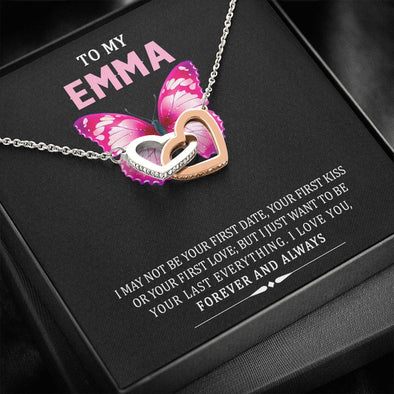 My Dear Wife, I May Be Not Your First Date But I Want To Be Your Last Everything, Present For Wife, Personalized Pendant, Double Heart Necklace, Gift For Her