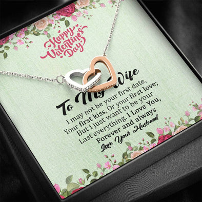 Interlocking Heart Necklace For Wife, Heart Shape Pendant For Wife, Gold/Silver Necklace, Couple Jewelry, I Love You Forever And Always Pendant, Couple Collection