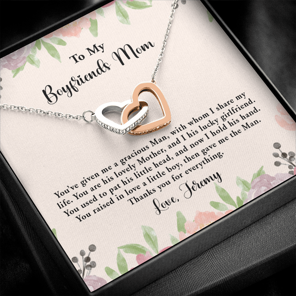 For Boyfriend's Mom, Interlocking Hearts Necklace, Mother's Day Gift For Her, Birthday Gift, Necklace For Her, Jewelry For Her, Precious Gift For Her, Christmas Gift