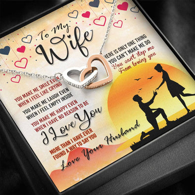 Couple Gifts For valentine's Day, Birthday, Anniversary, Jewelry For Her, Necklace With Message Card, To My Wife You Make Me Happy Necklace, Gold/Silver Necklace