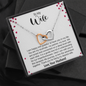 To My Wife, Interlocking Hearts Necklace With Thank You For Being My Dearest Wife Message Card, Jewelry For Her, Birthday Gift, Anniversary, Gift For Her, Pendant For Her