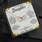 To Our Daughter, Interlocking Hearts Necklace With Know That We Are Proud Of You Message Card, Daughter's Day, Birthday Gift For Her, Pendant For Her, Necklace For Her, Jewelry For Her