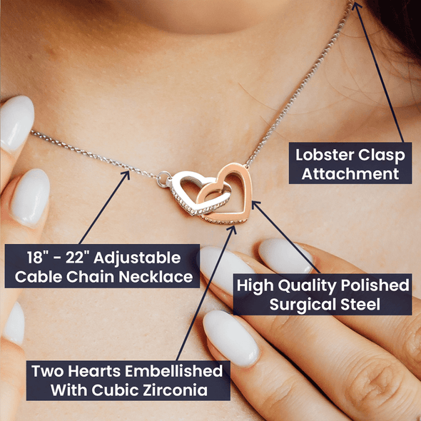 To My Awesome Girlfriend, Interlocking Hearts Necklace, Customized Pendant For Her, Birthday Gift, Christmas, Anniversary, Gift For Her, Valentine's Day, Jewelry For Her