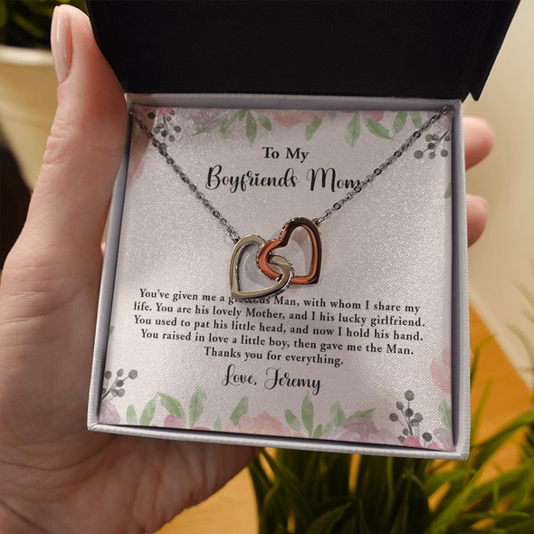 For Boyfriend's Mom, Interlocking Hearts Necklace, Mother's Day Gift For Her, Birthday Gift, Necklace For Her, Jewelry For Her, Precious Gift For Her, Christmas Gift