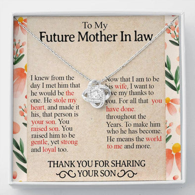 Future Mother In Law Necklace With Message Card, Mother Day Necklace, Ideas For Her, Knot Necklace, Birthday Gift, Mother in Law Gifts For Christmas, Mother in Law Jewelry