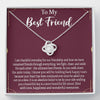 To My Bestie, We cheer And Smile For Each Other, Gift For Friend, BFF Gift, Friendship Gift, Friendship Necklace, Best Friend Gift, Knot Necklace, Happy Wedding Day