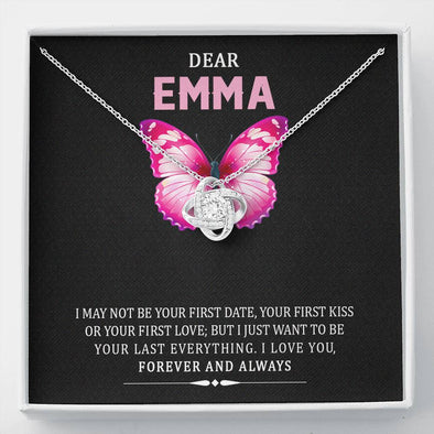 Dear Wife, I Just Want To Be Your Last Everything, Pendant, Love Knot Necklace, Valentine’s Gift, Birthday, Necklace With Message Card, Personalized Jewelry