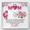 To My Mom, A Mother Is She Whose Place No One Else Can Take, Custom Knot Pendant, Anniversary, Birthday, Christmas, Gift For Her, Silver Necklace With Message Card