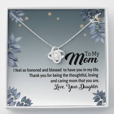 To My Mom, Thank You For Being The Most Loving And Caring Mom, Happy Mother's Day, Jewelry For Her, Birthday, Necklace With Message Card, Silver Pendant For Mom