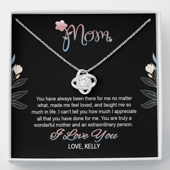 To My Mom, You Are Truly A Wonderful Mother, Customized Knot Pendant, Silver Necklace With Message Card, Gift Ideas For Mother/Daughter's, Happy Mother's Day