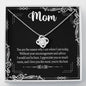 Mom, I Love You The Most, You are The Best Knot Necklace, Gift for Mother's Day, Christmas, Birthday, Silver Jewelry for Her, Present for First Love of Your Life