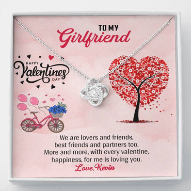 To My Girlfriend, Wife, Soulmate, Happiness For Me Is Loving You, Birthday, Personalized Knot Necklace, Customized Pendant, Couple Gifts, Jewelry For Wife