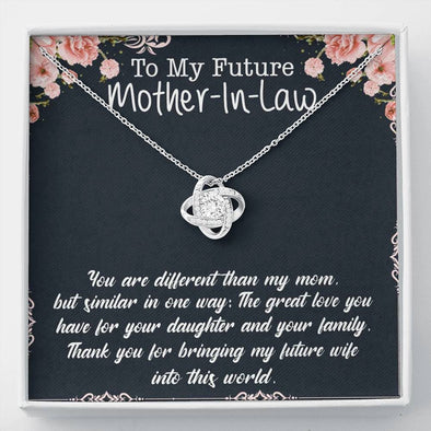 You Ae Different Then My Mom, Future Mother In Law Necklace With Message Card, Mother Day Necklace, Ideas For Her, Knot Necklace, Birthday Gift, Christmas Gift