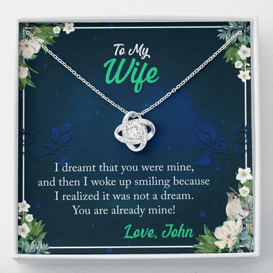 Custom Knot Pendant For Wife, Necklace With Message Card, Silver Pendant For Her, To My Wife You Are Already Mine Knot Necklace, Couple Gifts, Jewelry For Her