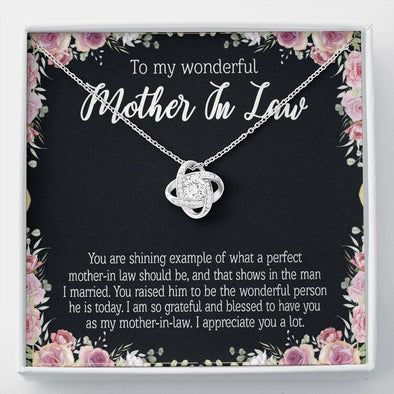 Dear Mom, I Appreciate You, Future Mother In Law Necklace With Message Card, Mother Day Necklace, Ideas For Her, Knot Necklace, Birthday Gift, Christmas Gift For Mom