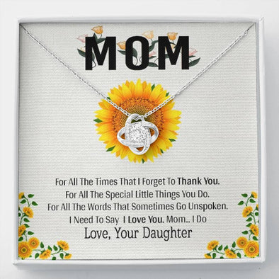 to My Mom, I Love You Knot Pendant, Gift for Mother, Mom/Daughter Necklace, Silver Knot Necklace, Mother's Day, Birthday, Christmas